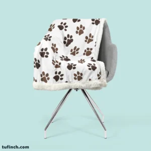 Animal Footprints Pattern Sherpa Fleece Blanket 2