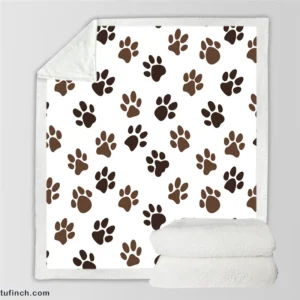 Animal Footprints Pattern Sherpa Fleece Blanket
