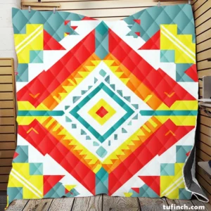 Aztec Tribal Colorful Design Quilt Blanket