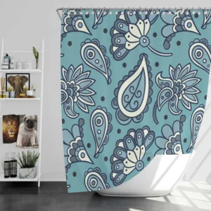 Batik Floral Paisley Design Shower Curtain