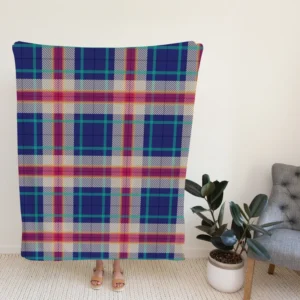 Blue Purple Plaid Design Fleece Blanket