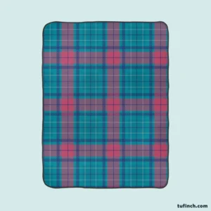 Blue Red Tartan Plaid Fleece Blanket 1