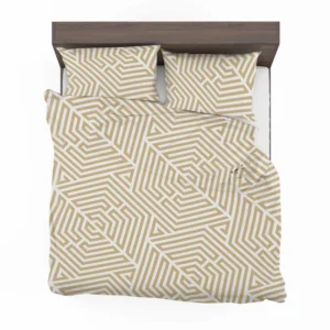 Camel Brown Abstract Geometric Pattern Bedding Set 1