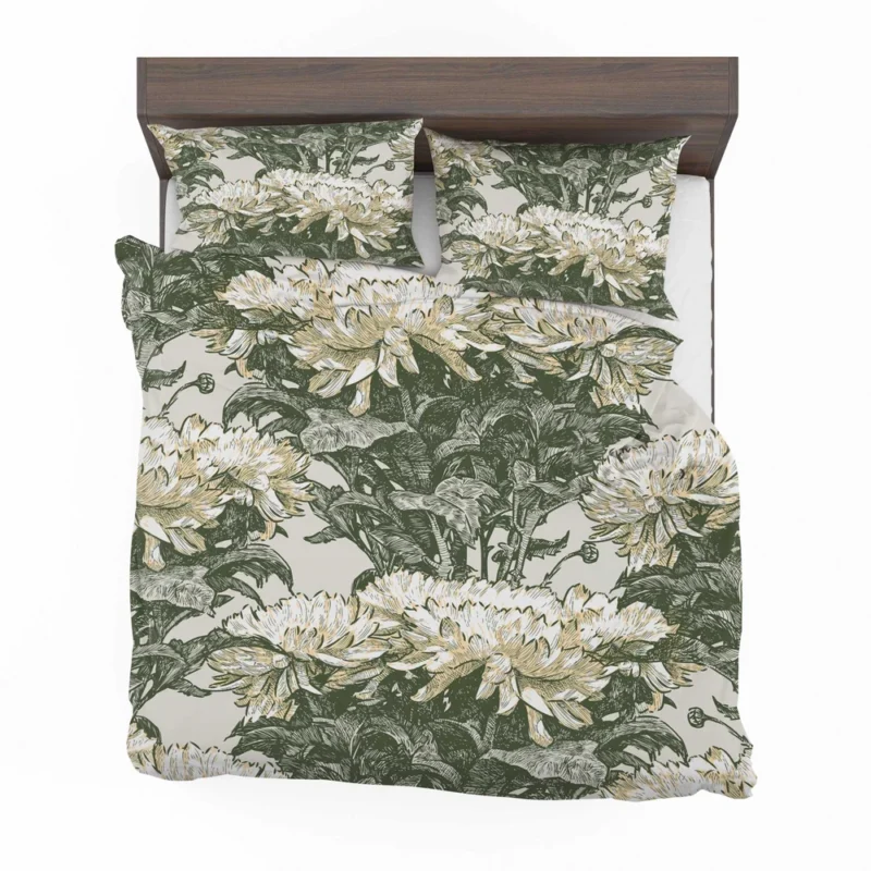 Chrysanthemum Flower Toile Pattern Bedding Set 2