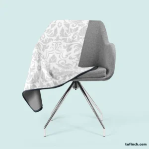 Classic Silver Ash Damask Pattern Fleece Blanket 2
