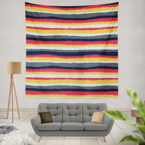 Colored Stripes Pattern Design Wall Tapestry