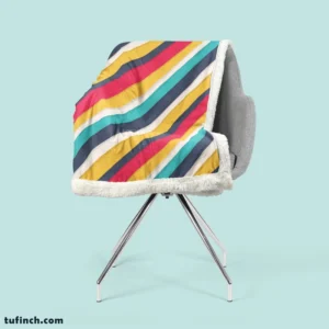 Colorful Stripes Pattern Design Sherpa Fleece Blanket 2