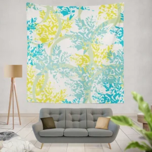 Coral Reef Underwater Plants Wall Tapestry