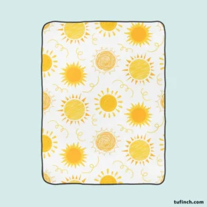 Crayon Sun Design Fleece Blanket 1