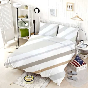 Cream Striped Background Pattern Bedding Set