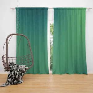 Dark Mint Green Gradient Curtain
