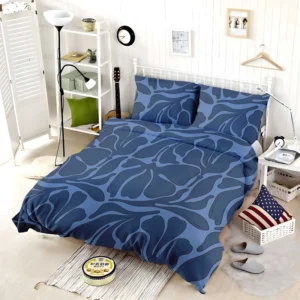 Deep Blue Monochrome Pattern Bedding Set