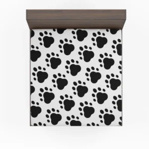 Dog Trace Black & White Fitted Sheet