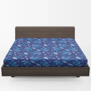 Elegant Blue Floral Pattern Fitted Sheet 1