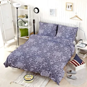 Elegant Embossed Damask Design Bedding Set