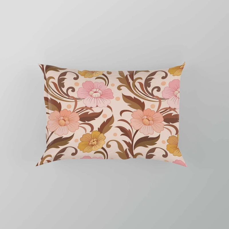Elegant Flowers Design In Vintage Color Pattern Pillow Case