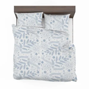 Engraved Hand-Drawn Botanical Pattern Design Bedding Set 1