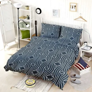 Flat Linear Abstract Lines Pattern Bedding Set
