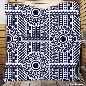 Flat Maori Tattoo Pattern Design Quilt Blanket