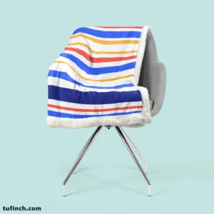 Flat Stripes Seamless Pattern Sherpa Fleece Blanket 2