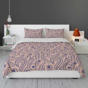 Floral Pattern on Pink Background Bedding Set 2