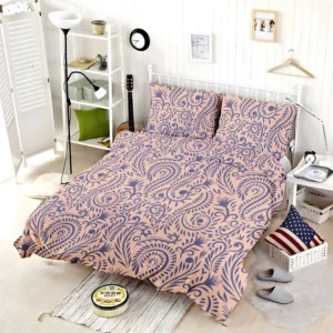 Floral Pattern on Pink Background Bedding Set