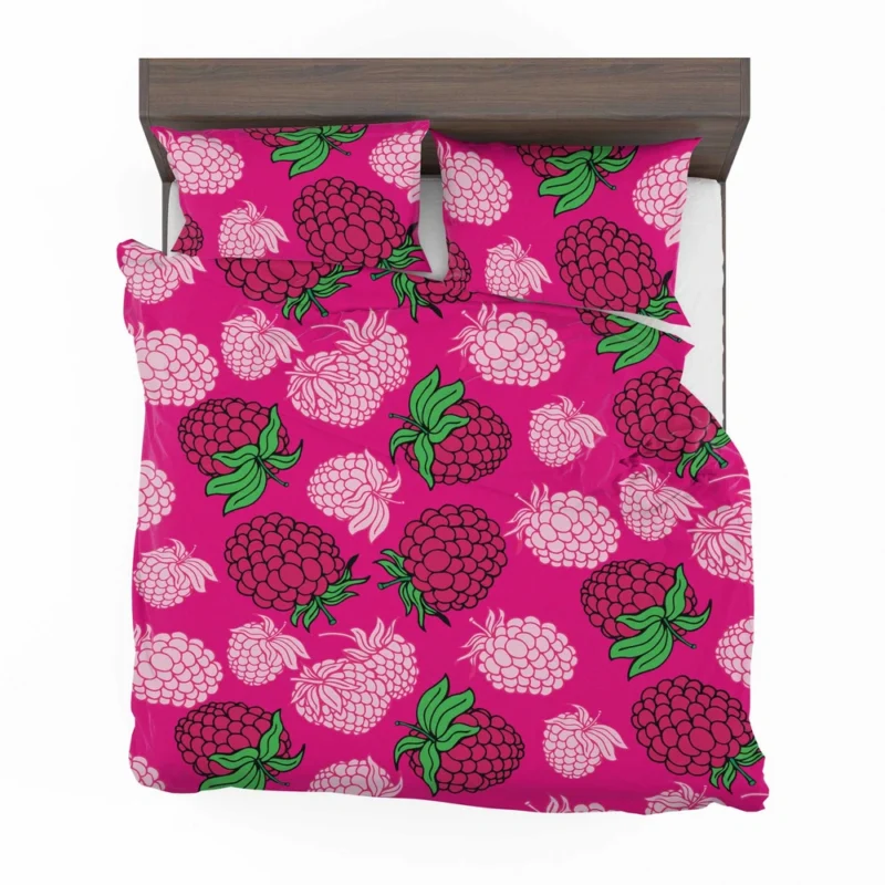 Fresh Raspberry Pink Background Bedding Set 2