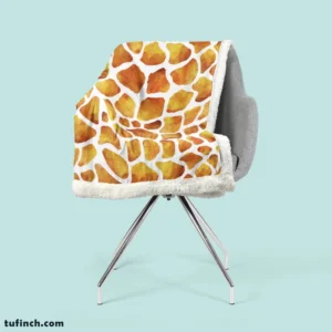 Giraffe Print Watercolor Animal Pattern Sherpa Fleece Blanket 2