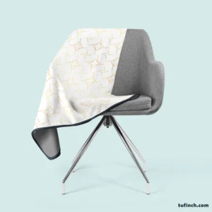 Golden Pattern with Lines and Squares Fleece Blanket 2