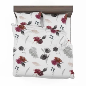 Gothic Watercolor Floral Pattern Bedding Set 1