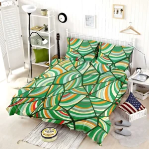 Green Geometric Shapes Freehand Bedding Set