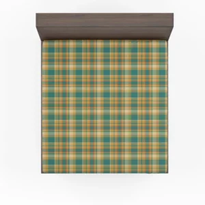Green Yellow Checkered Stripes Pattern Fitted Sheet