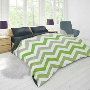 Green Zigzag Pattern Duvet Cover 1