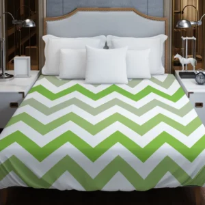 Green Zigzag Pattern Duvet Cover