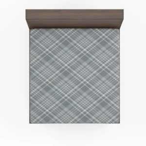Greyish Elegant Check Plaid Fitted Sheet