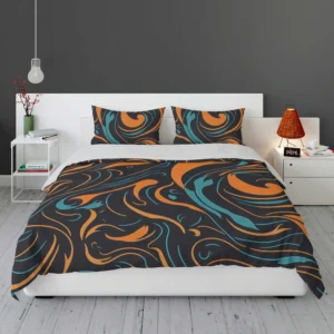 Groovy Hippie 70s Swirl Pattern Bedding Set 1