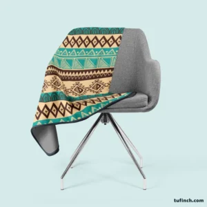 Hand Drawn African Pattern Design Fleece Blanket 2