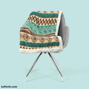 Hand Drawn African Pattern Design Sherpa Fleece Blanket 2