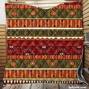 Hand Drawn African Pattern Quilt Blanket
