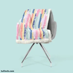 Hand Drawn Stripes Pattern Design Sherpa Fleece Blanket 2