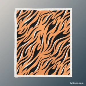 Hand Drawn Tiger Skin Design Sherpa Fleece Blanket 1