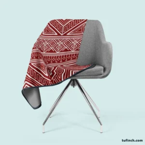 Maroon Aesthetic Songket Pattern Fleece Blanket 2