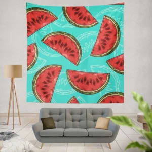 Mini Love Watermelon Sliced Wall Tapestry