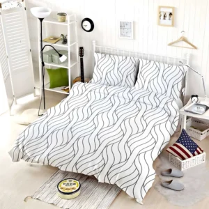 Minimalist Flat Lines Pattern Bedding Set