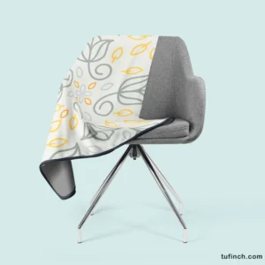 Minimalist Indian Floral Pattern Fleece Blanket 2