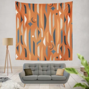 Modern Abstract Collage Pattern Wall Tapestry
