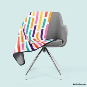 Multicolored Flat Stripes Pattern Fleece Blanket 2