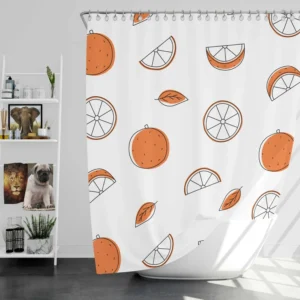 Orange Piece Seamless Design Shower Curtain