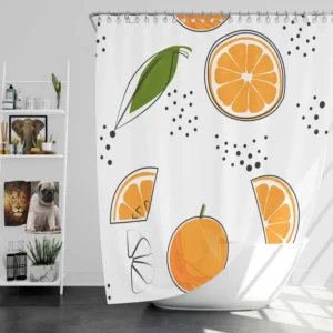 Orange Sliced Pattern Shower Curtain