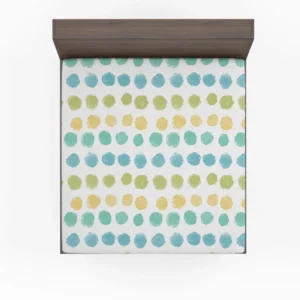 Pastel Color Yellow Blue Green Polka Pattern Fitted Sheet